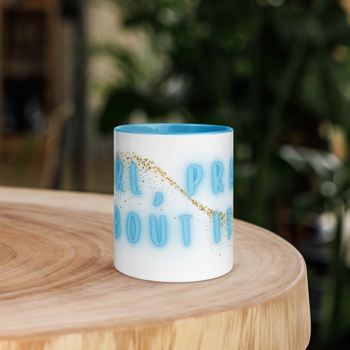 Girl Pray About It! Mug with Color Inside