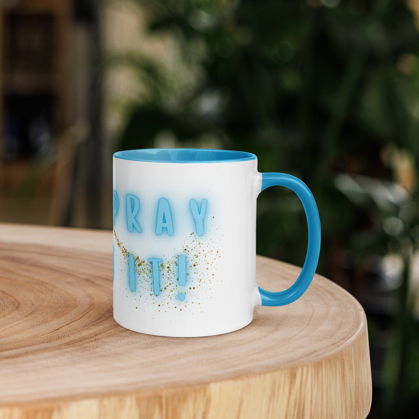 Girl Pray About It! Mug with Color Inside