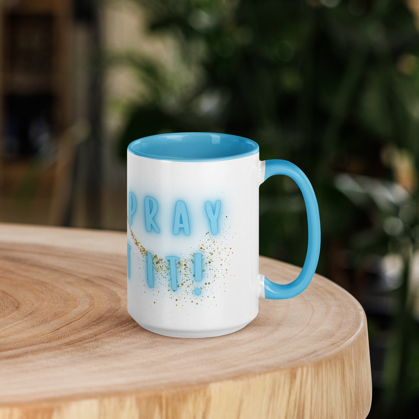 Girl Pray About It! Mug with Color Inside