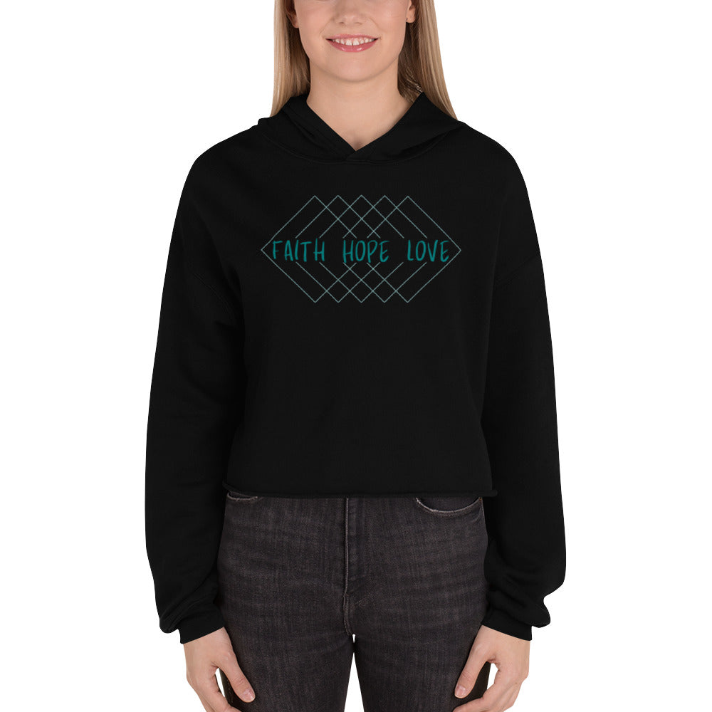 “Faith Hope Love” Women’s Crop Hoodie